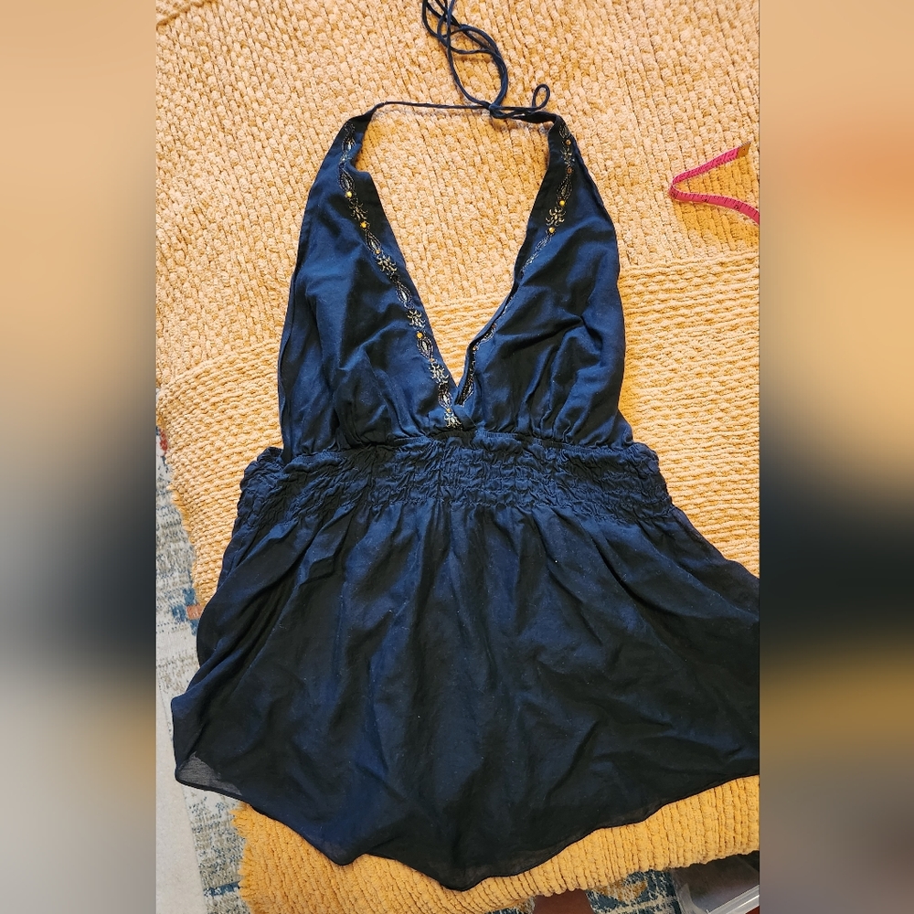 Express tie neck halter top. Backless (top half).